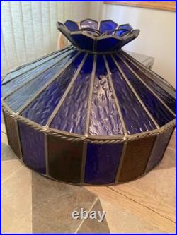 Vintage 1960's Blue Stained Glass