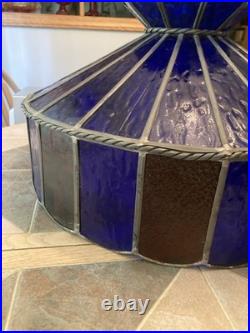 Vintage 1960's Blue Stained Glass