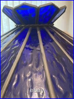 Vintage 1960's Blue Stained Glass