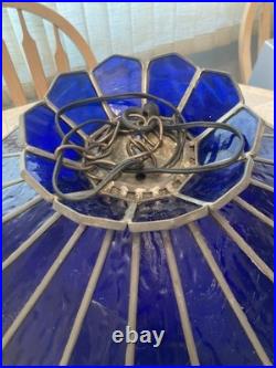 Vintage 1960's Blue Stained Glass