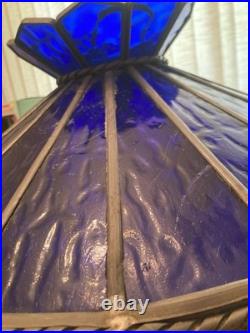 Vintage 1960's Blue Stained Glass