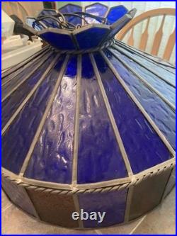 Vintage 1960's Blue Stained Glass