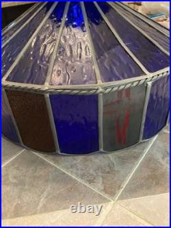 Vintage 1960's Blue Stained Glass