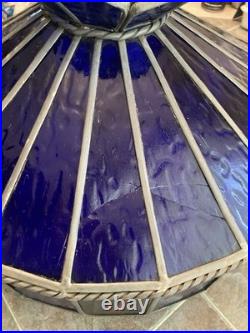 Vintage 1960's Blue Stained Glass