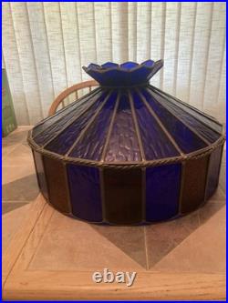 Vintage 1960's Blue Stained Glass