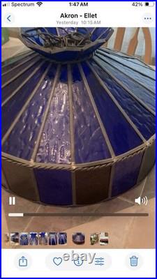 Vintage 1960's Blue Stained Glass