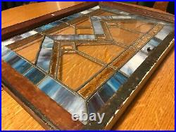 Vintage Antique Architectural Salvage Stained/Leaded Glass Window with Slag Glass