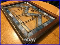 Vintage Antique Architectural Salvage Stained/Leaded Glass Window with Slag Glass