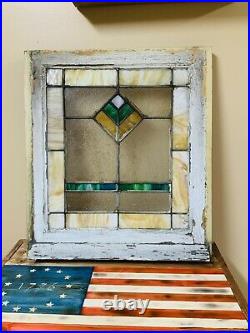 Vintage / Antique Leaded Stained Glass Window, Abstract/Architectural