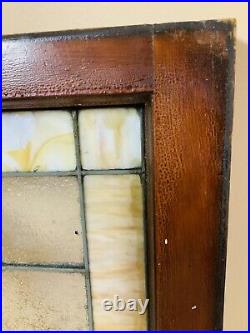 Vintage / Antique Leaded Stained Glass Window, Abstract/Architectural