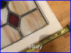 Vintage/Antique stained glass window cabinet door 27 by13 inches ex condition