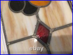 Vintage/Antique stained glass window cabinet door 27 by13 inches ex condition