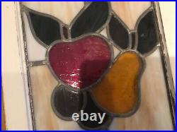 Vintage/Antique stained glass window cabinet door 27 by13 inches ex condition
