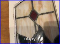 Vintage/Antique stained glass window cabinet door 27 by13 inches ex condition