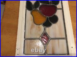 Vintage/Antique stained glass window cabinet door 27 by13 inches ex condition