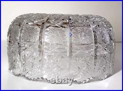 Vintage Bohemian Czech Crystal 8 1/4 Bowl Hand Cut Queen Lace 24% Lead Glass