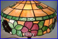 Vintage Chicago Mosaic Leaded Glass Table Lamp