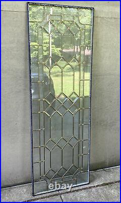 Vintage ClearVue Leaded Glass Door Insert Replacement Panel Brass 64x22 Window
