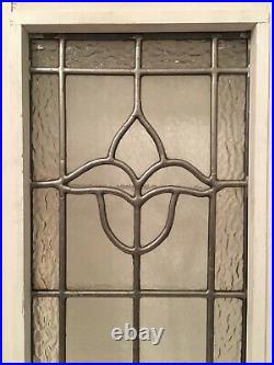 Vintage Clear Textured Leaded Glass Window Panel Architectural Salvage