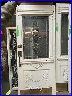 Vintage Cottage Door Victorian Door Leaded Glass Door Pantry Door