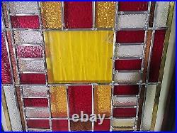 Vintage Lead Glass Window 6 Colors Framed In Brass