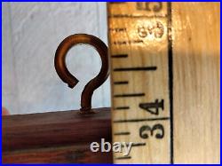 Vintage Lead Stained Glass Window Hanging Wooden Frame Flower Rose 34 X 18 1/2