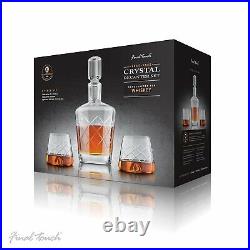 Vintage Lead-free Crystal WHISKEY DECANTER 1L Whisky Drinking Set With Glasses