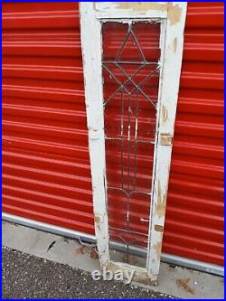 Vintage Leaded Glass Cabinet Door skinny antique