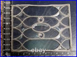 Vintage Leaded Glass Panel Pair Clear Gothic Bullseye Salvage Windows 1920s-40s