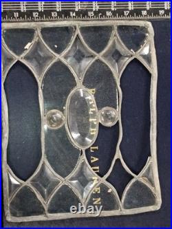 Vintage Leaded Glass Panel Pair Clear Gothic Bullseye Salvage Windows 1920s-40s