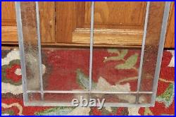 Vintage Leaded Glass Window Panel #1 Frosted Flower Border