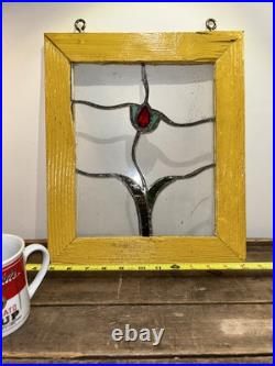 Vintage Leaded Stained Glass Window Pane Panel Transom 12x15.5 Vintage Leaded Stained Glass Window Pane Panel Transom 12x15.5