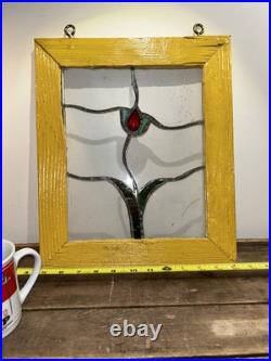 Vintage Leaded Stained Glass Window Pane Panel Transom 12x15.5 Vintage Leaded Stained Glass Window Pane Panel Transom 12x15.5