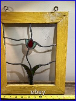 Vintage Leaded Stained Glass Window Pane Panel Transom 12x15.5 Vintage Leaded Stained Glass Window Pane Panel Transom 12x15.5