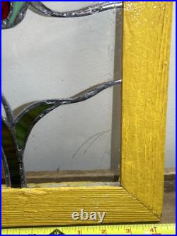 Vintage Leaded Stained Glass Window Pane Panel Transom 12x15.5 Vintage Leaded Stained Glass Window Pane Panel Transom 12x15.5