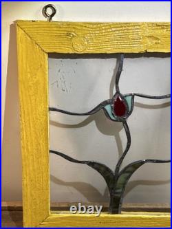 Vintage Leaded Stained Glass Window Pane Panel Transom 12x15.5 Vintage Leaded Stained Glass Window Pane Panel Transom 12x15.5