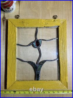 Vintage Leaded Stained Glass Window Pane Panel Transom 12x15.5 Vintage Leaded Stained Glass Window Pane Panel Transom 12x15.5