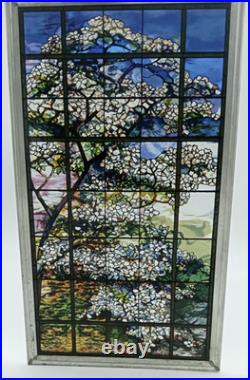 Vintage Metropolitan Museum Of Art Ny Stained Glassmaster's Dogwood Glass Scene