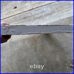 Vintage Old English Lead Stained Glass Window Wood Frame White Paint Rose 17x15