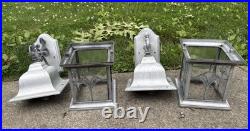 Vintage Pair of Arts & Crafts Style Porch Outdoor Wall Light Leaded Glass Panels Vintage Pair of Arts & Crafts Style Porch Outdoor Wall Light Leaded Glass Panels