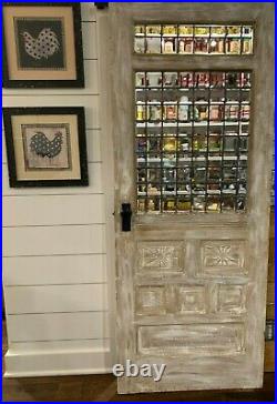 Vintage Pantry Door Leaded Glass with antique Door Knob White