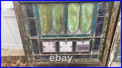 Vintage Slag Glass Window Pair