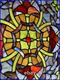 Vintage Stained Glass Leaded Window Panel 20x20 Hand Crafted