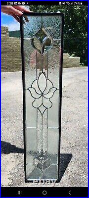 Vintage Stained Glass Tempered 1 Beveled Transom Clear Tempered Stained Glass