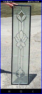 Vintage Stained Glass Tempered 1 Beveled Transom Clear Tempered Stained Glass