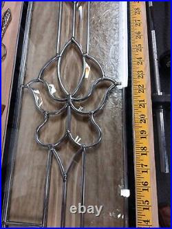 Vintage Stained Glass Tempered 1 Beveled Transom Clear Tempered Stained Glass