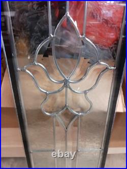 Vintage Stained Glass Tempered 1 Beveled Transom Clear Tempered Stained Glass