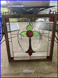 Vintage Stained Glass Window. 27 By 27