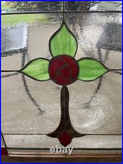 Vintage Stained Glass Window. 27 By 27