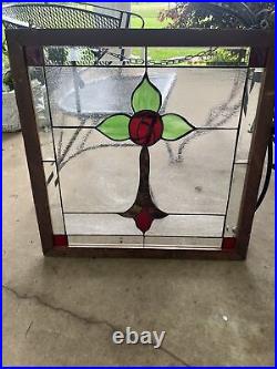 Vintage Stained Glass Window. 27 By 27